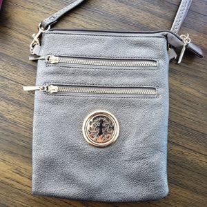 Women's Cross Body Bag by Dasein. silver/grey